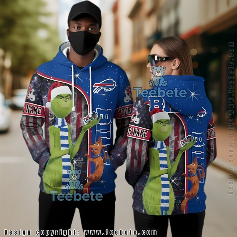 Buffalo Bills The Grinch Personalized 3D Hoodie Dad Mom