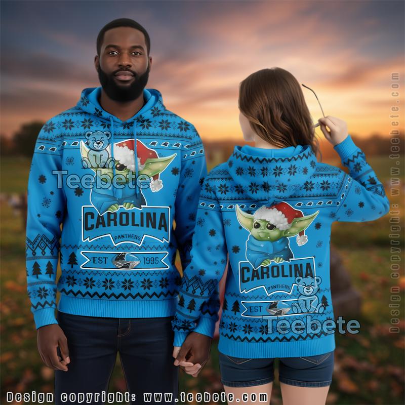 Carolina Panthers Baby Yoda 3D Ugly Hoodie Youth