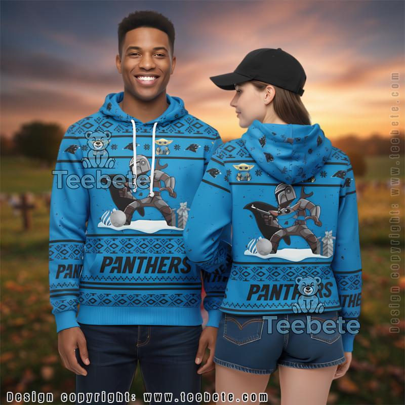Carolina Panthers Boba Fett 3D Ugly Pullover Hoodie