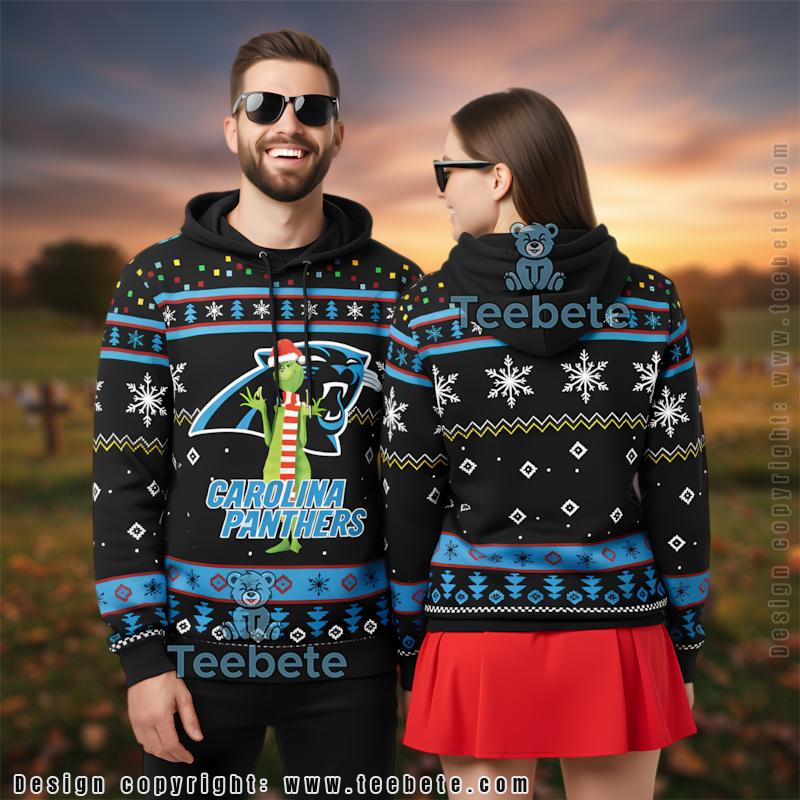 Carolina Panthers Ho Ho Ho Mickey Mouse 3D Ugly Hoodie Men Carolina Panthers Ho Ho Ho Mickey Mouse 3D Ugly Hoodie Men