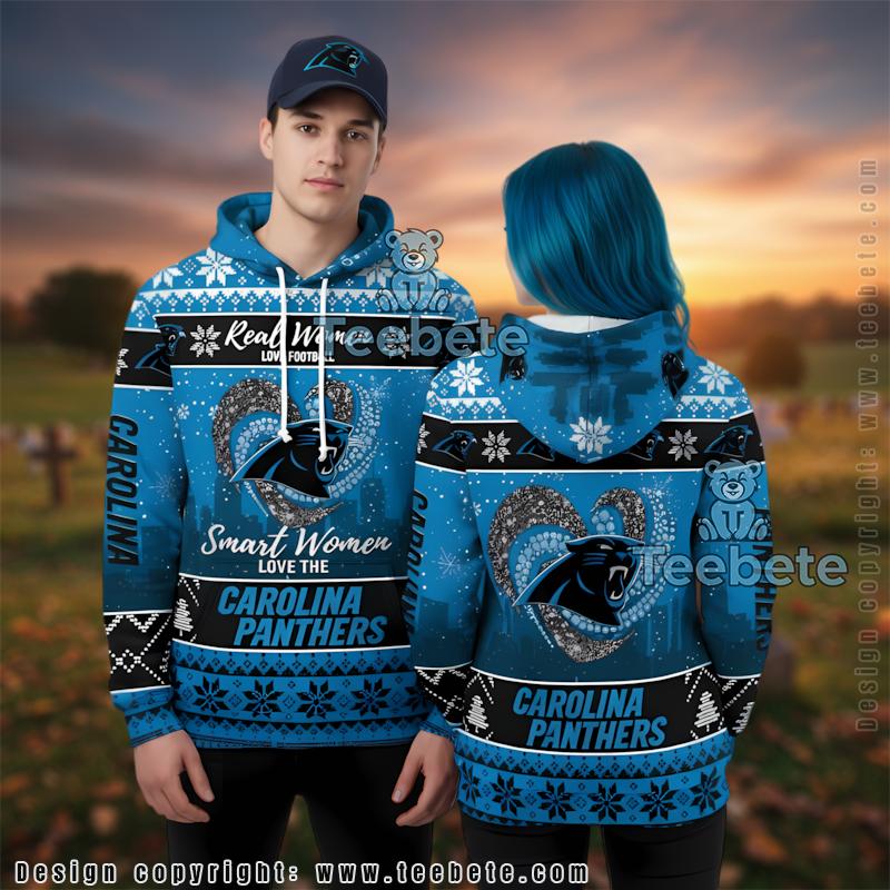 Carolina Panthers Smart Women Love 3D Ugly Hoodie Women