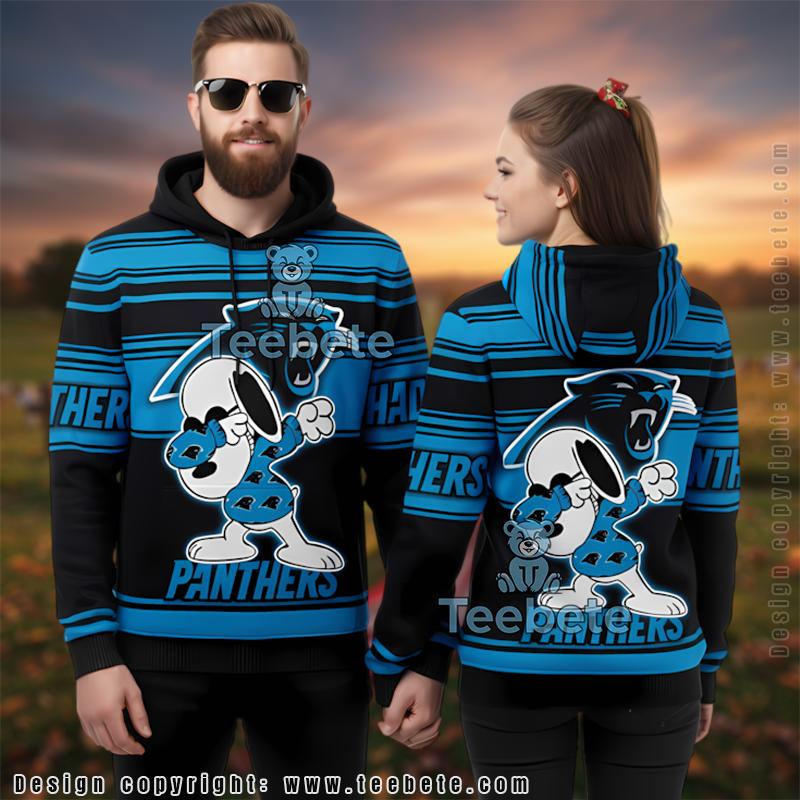 Carolina Panthers Snoopy Dabbing 3D Ugly Hoodie Youth