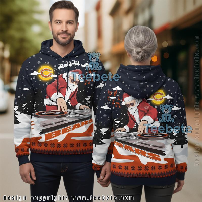 Chicago Bears Diamond Pattern Team Logo 3D Print Zip Up Hoodie