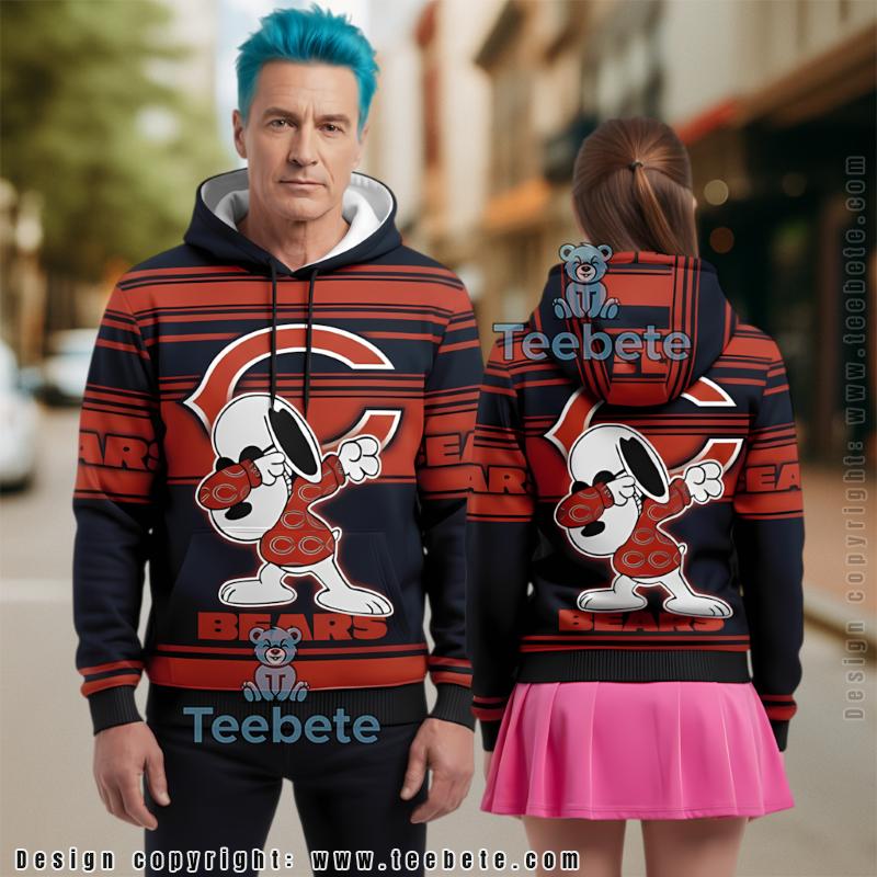 Chicago Bears Peanuts Snoopy Dabbing 3D Print Hoodie