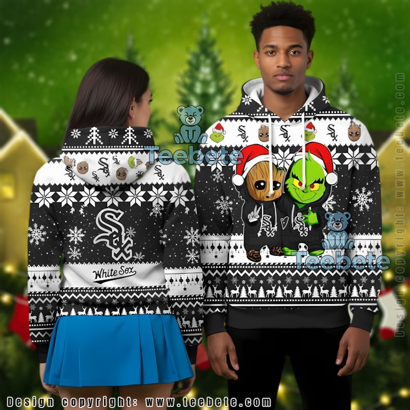 Chicago White Sox Baby Groot The Grinch Ugly 3D Hoodie Unisex