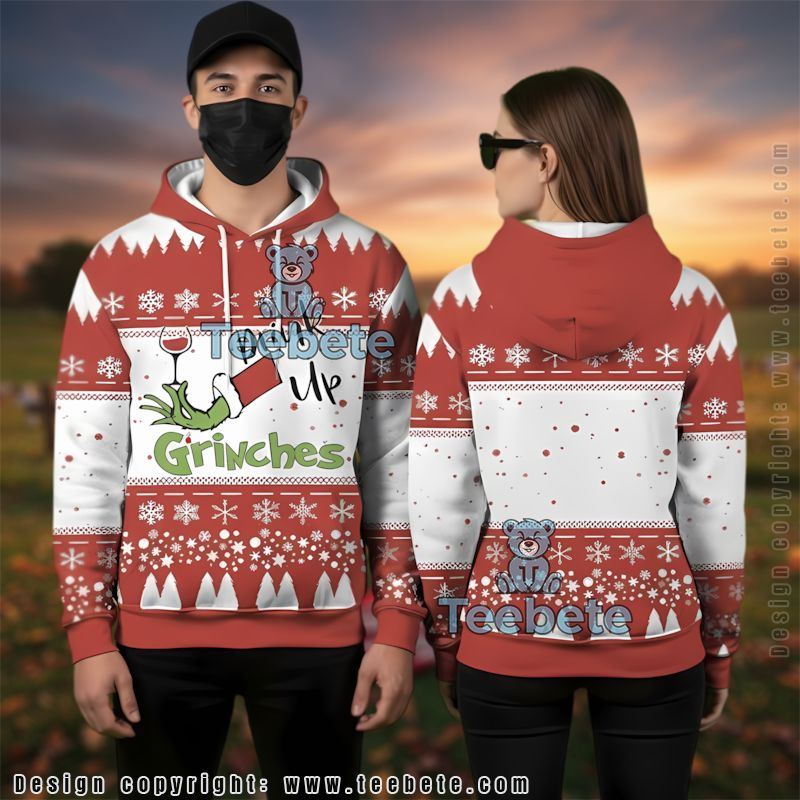 Christmas Wine Drink Up Grinches 3D Hoodie Youth