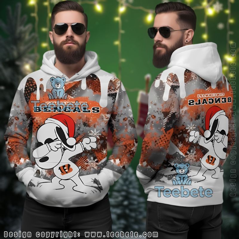 Cincinnati Bengals Dabbing Snoopy Ugly 3D Hoodie Winter Gameday Gear