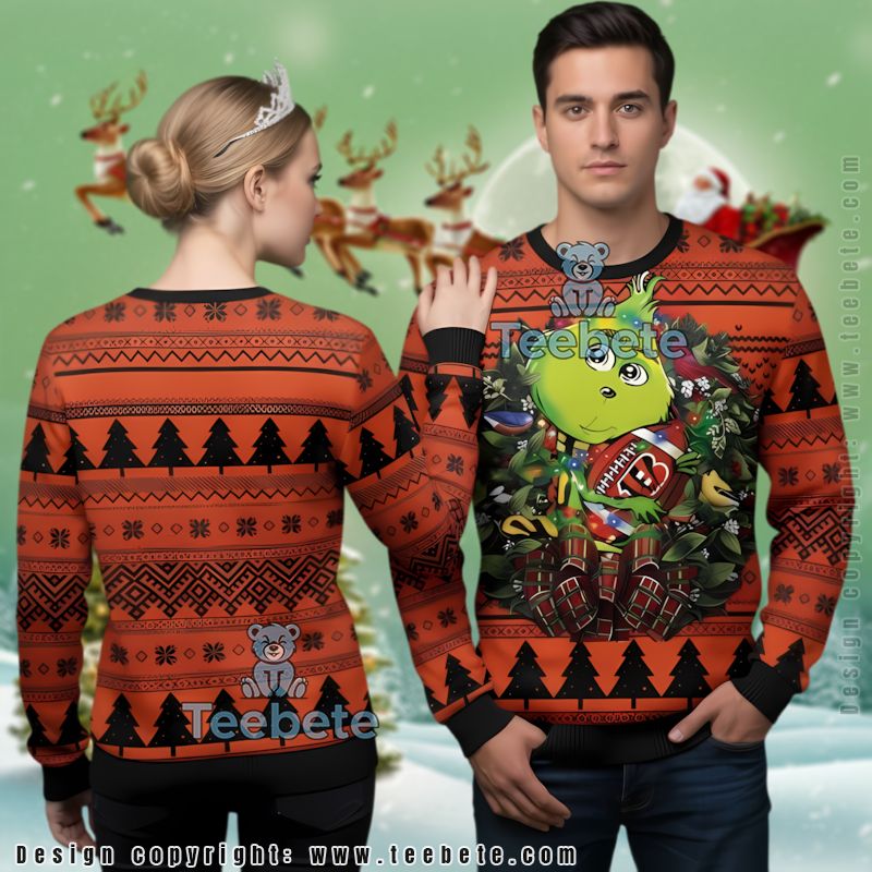 Cincinnati Bengals Grinch Ugly Christmas Sweatshirt Womens