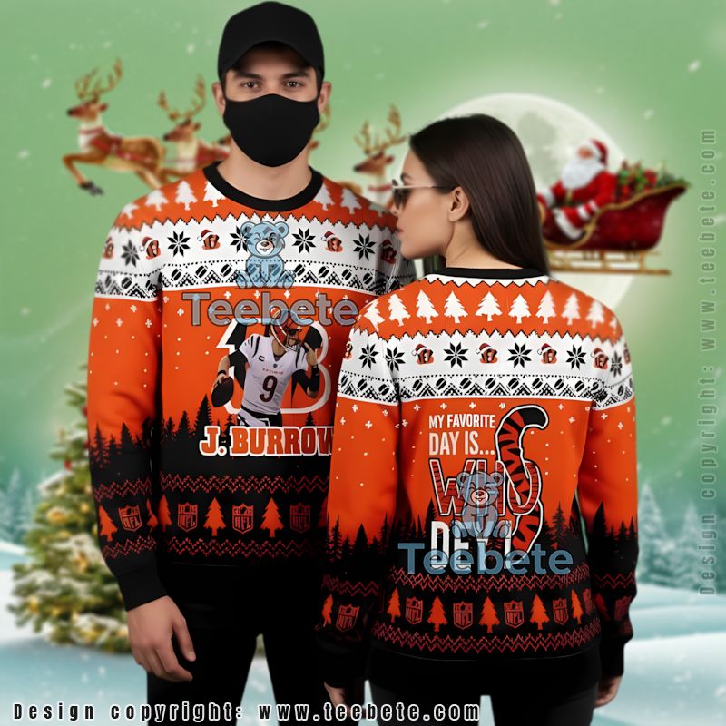 Cincinnati Bengals My Favorite Day Ugly Christmas Sweater