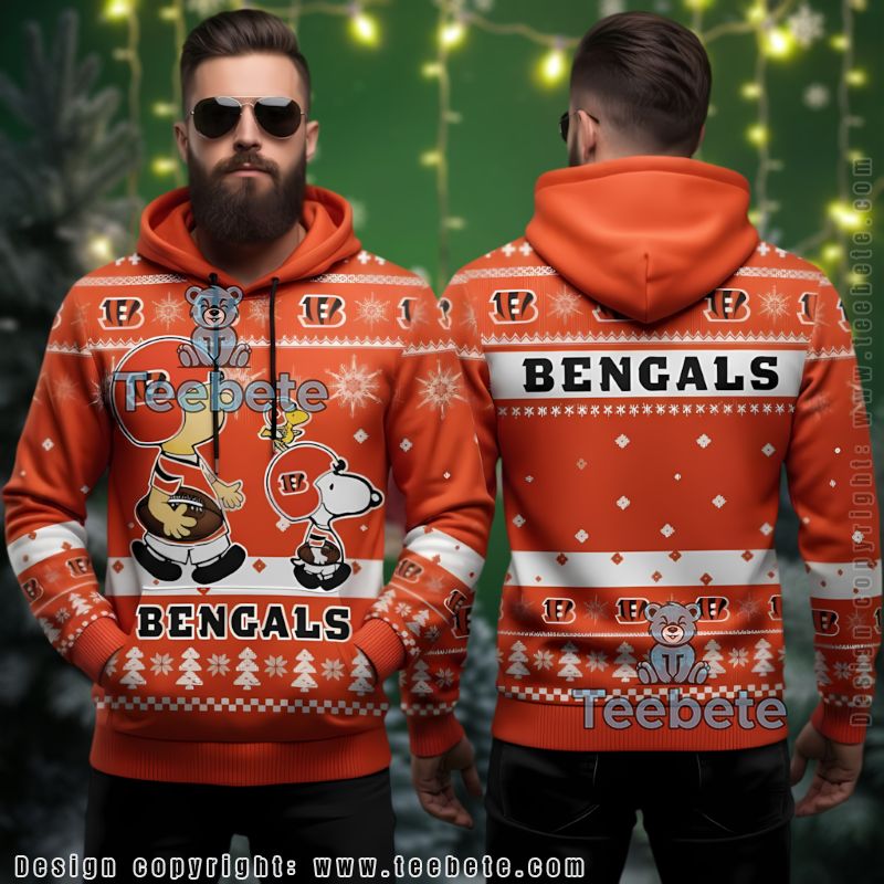 Cincinnati Bengals Peanuts Football Ugly Holiday 3D Hoodie