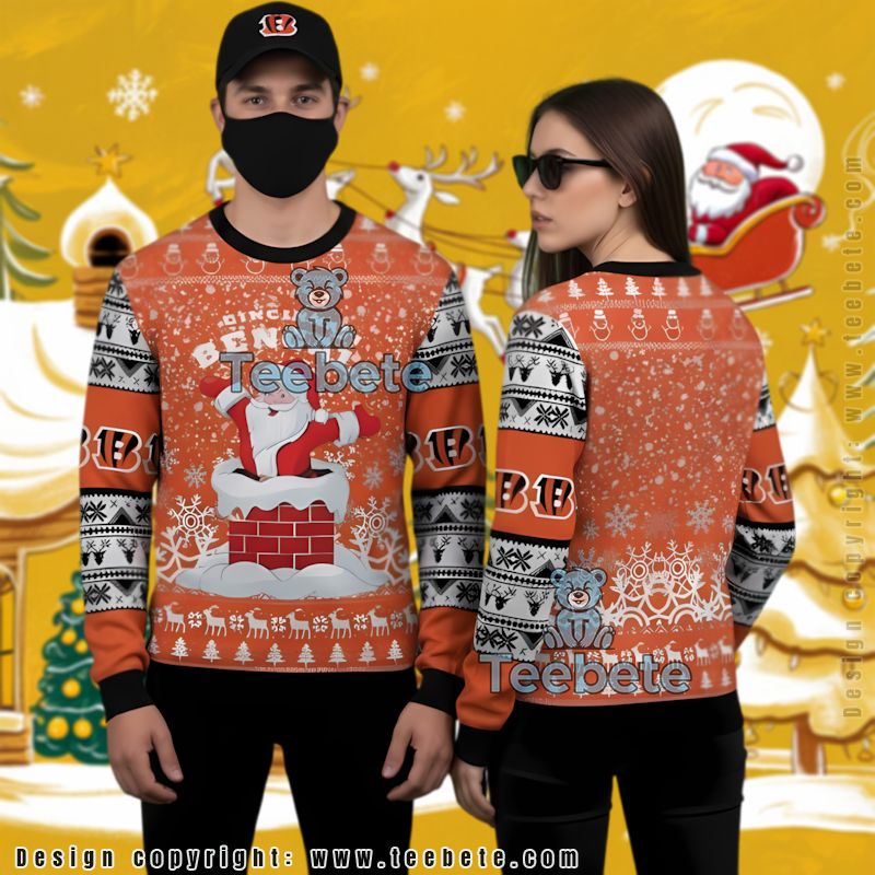 Cincinnati Bengals Santa Claus Ugly Christmas Sweater Family