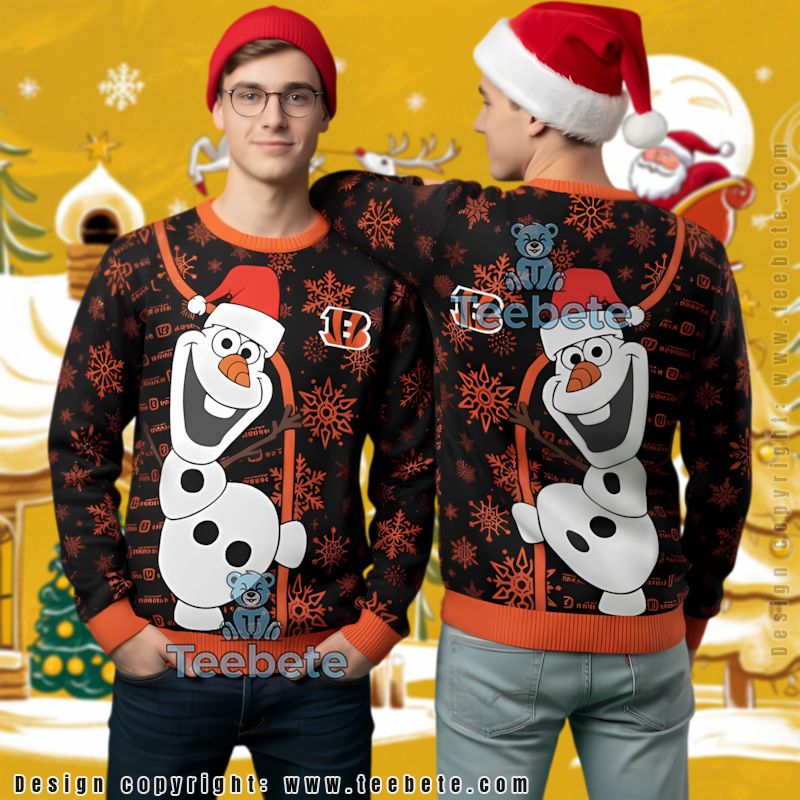Cincinnati Bengals Santa Olaf Ugly Christmas Sweater Vintage