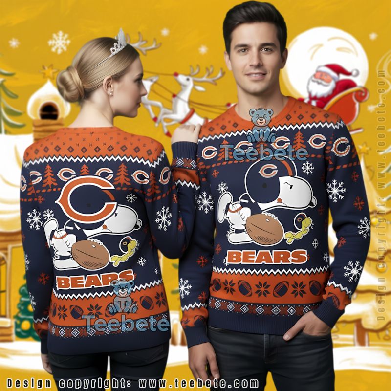 Cincinnati Bengals Snoopy Woodstock Ugly Christmas Sweater Party Blue Orange