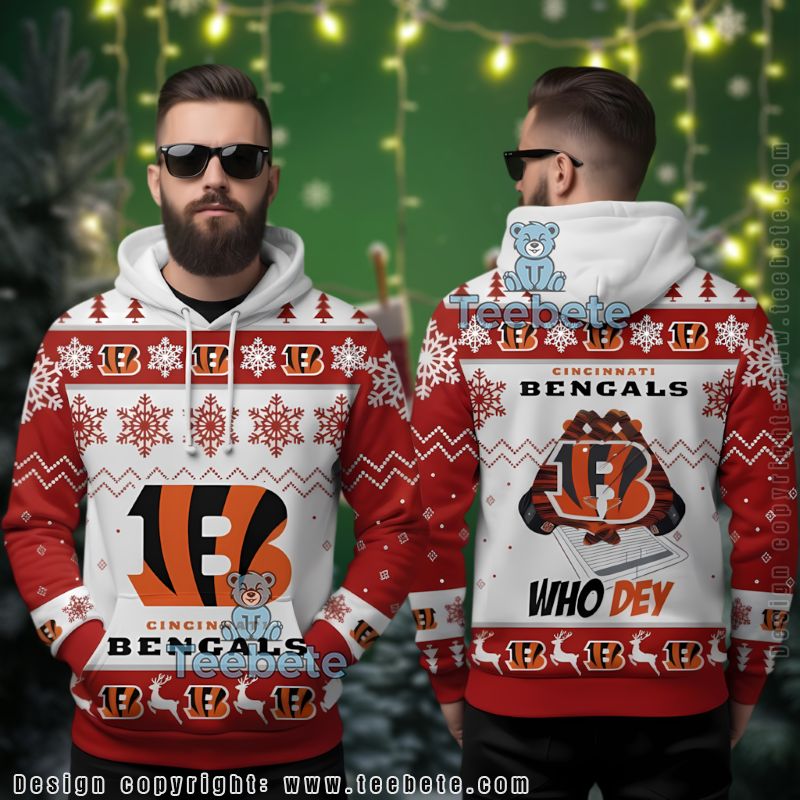 Cincinnati Bengals Who Dey Ugly Christmas 3D Hoodie