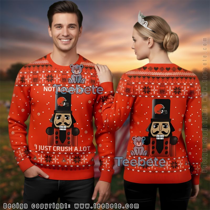 Cleveland Browns Not A Player Ugly Christmas Sweater On Sale Orange