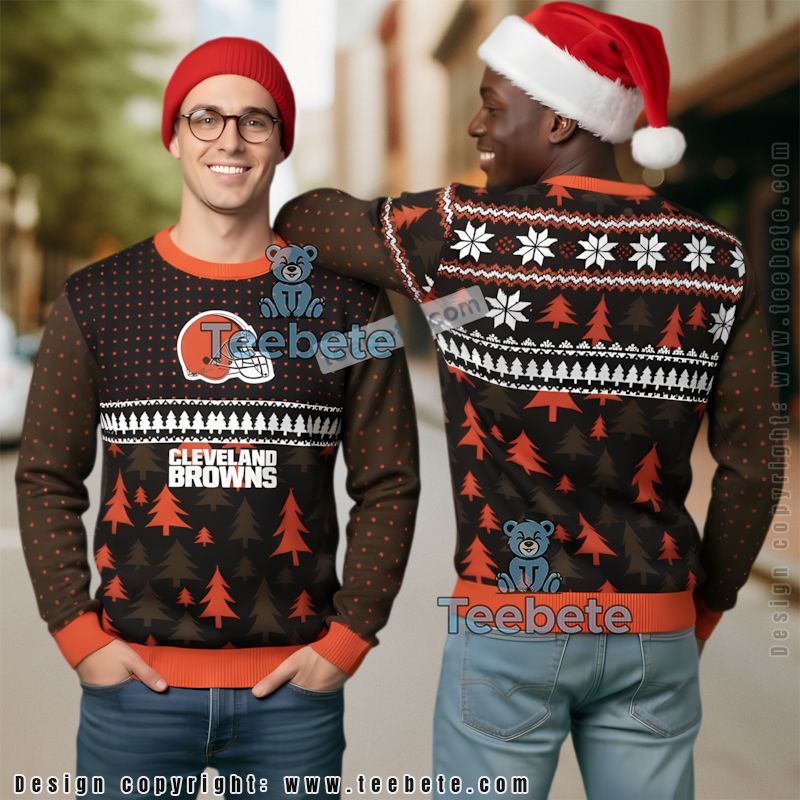 Cleveland Browns Ugly Christmas Sweater Crazy For Fans White