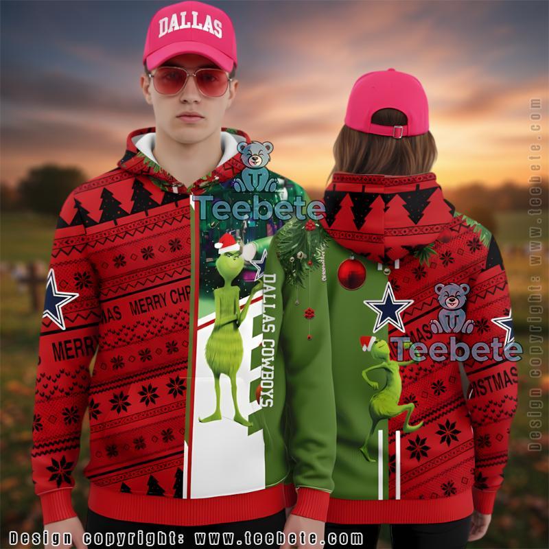 Dallas Cowboys Grinch Max Dog Ugly Christmas 3D Hoodie