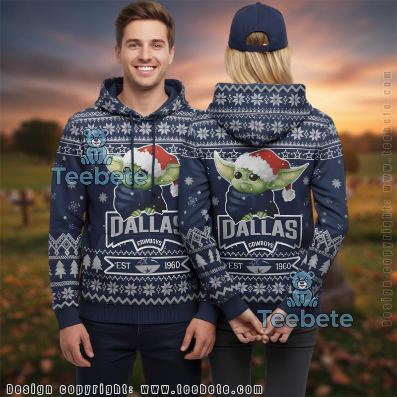 Dallas Cowboys Grogu Ugly Christmas 3D Pullover Hoodie