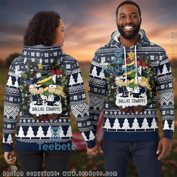 Dallas Cowboys Peanuts Snoopy Ugly Christmas 3D Hoodie