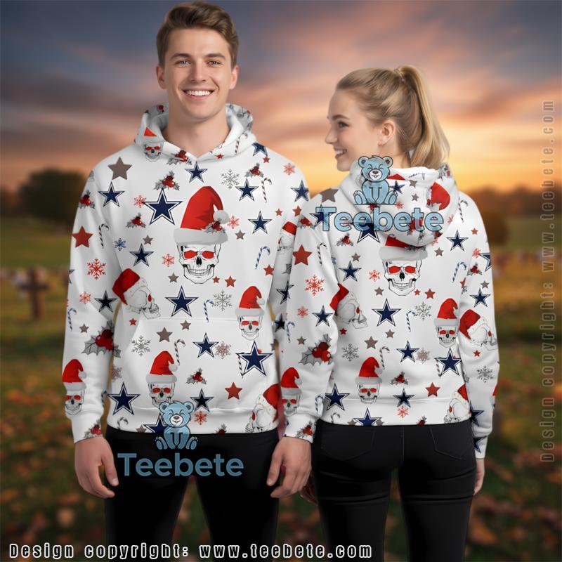 Dallas Cowboys Santa Claus Gift Pattern Ugly Christmas 3D Hoodie