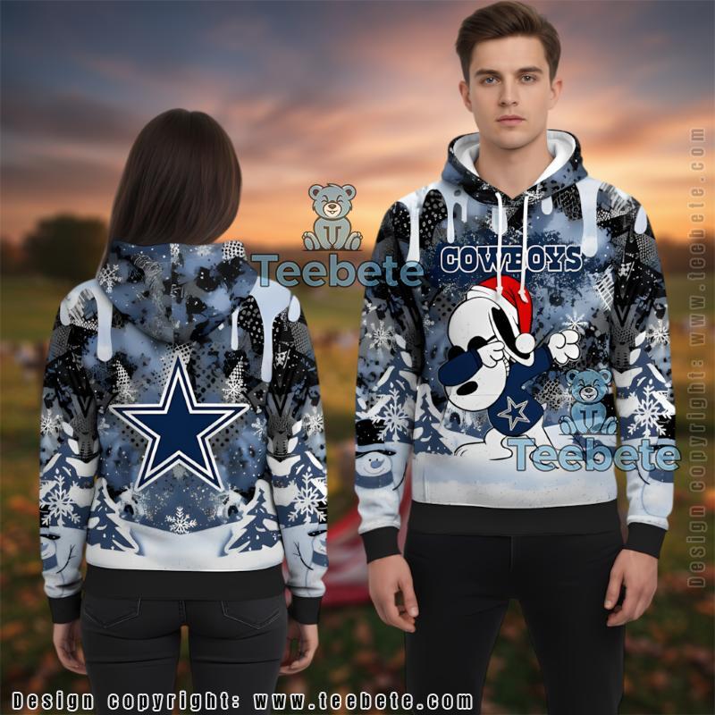 Dallas Cowboys Snoopy Dance Christmas 3D Hoodie