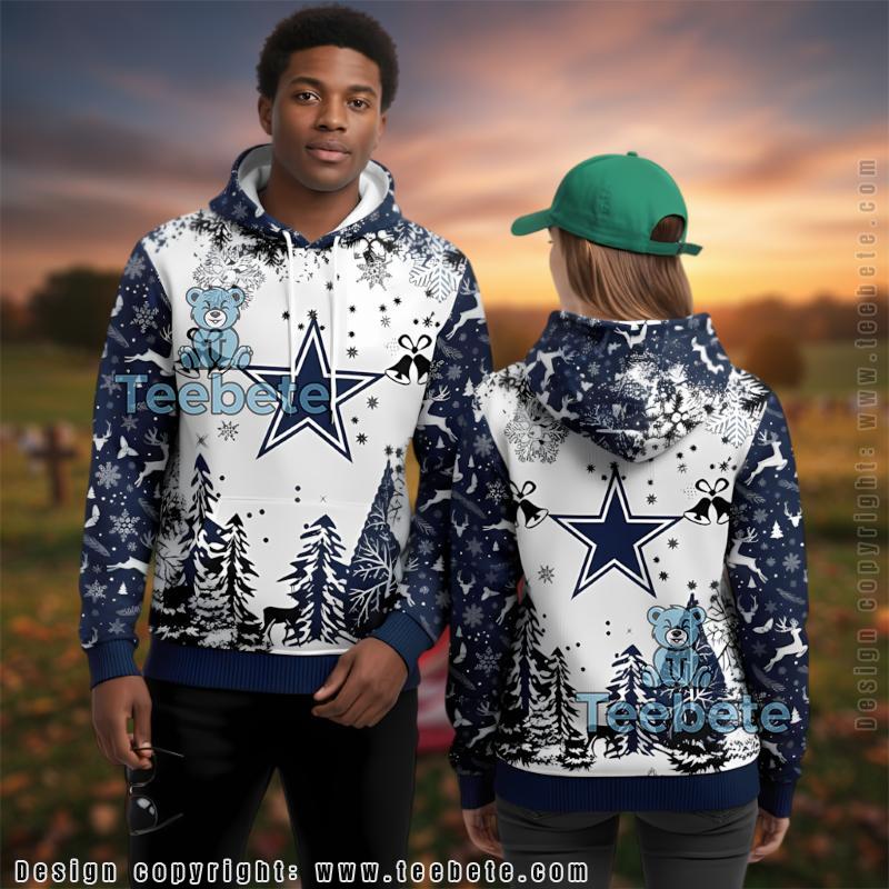 Dallas Cowboys Star Logo Ugly Christmas Pullover 3D Hoodie