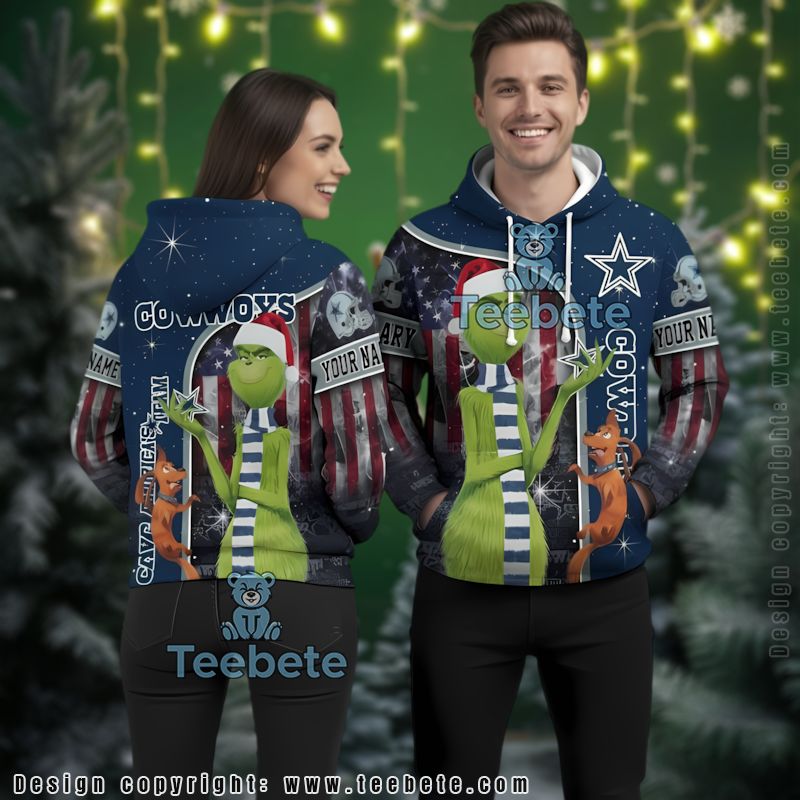 Dallas Cowboys The Grinch Personalized 3D Hoodie Design