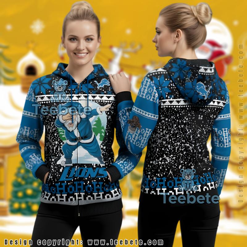 Detroit Lions Christmas Game Day Custom Name Ugly Christmas 3D Hoodie