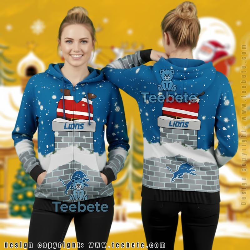 Detroit Lions Christmas Game Day Custom Name Ugly Christmas 3D Hoodie