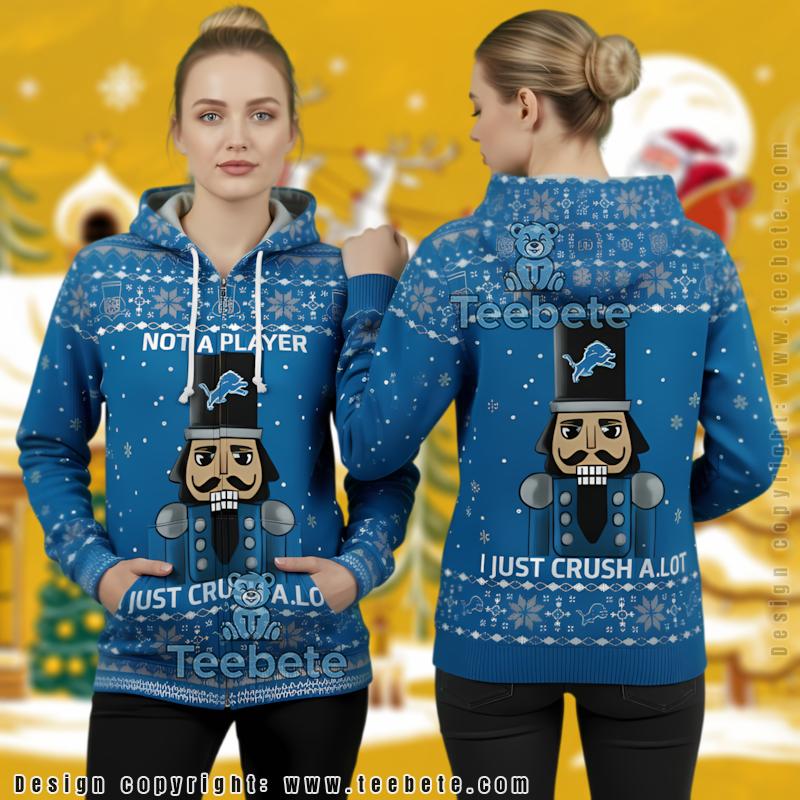 Detroit Lions Nutcracker Crush A Lot Ugly Christmas 3D Hoodie