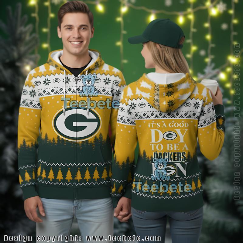 Green Bay Packers Good Day To Be A Fan Ugly Christmas 3D Hoodie