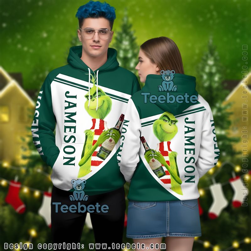 Grinch Christmas 3D Hoodie Kids Jameson Wine Apparel