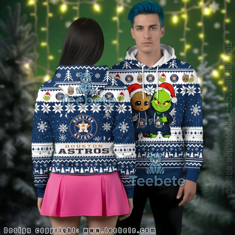 Houston Astros Baby Groot The Grinch Ugly 3D Hoodie Unisex