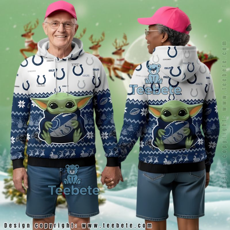 Indianapolis Colts Blue Mickey Mouse Ugly Christmas 3D Hoodie Print