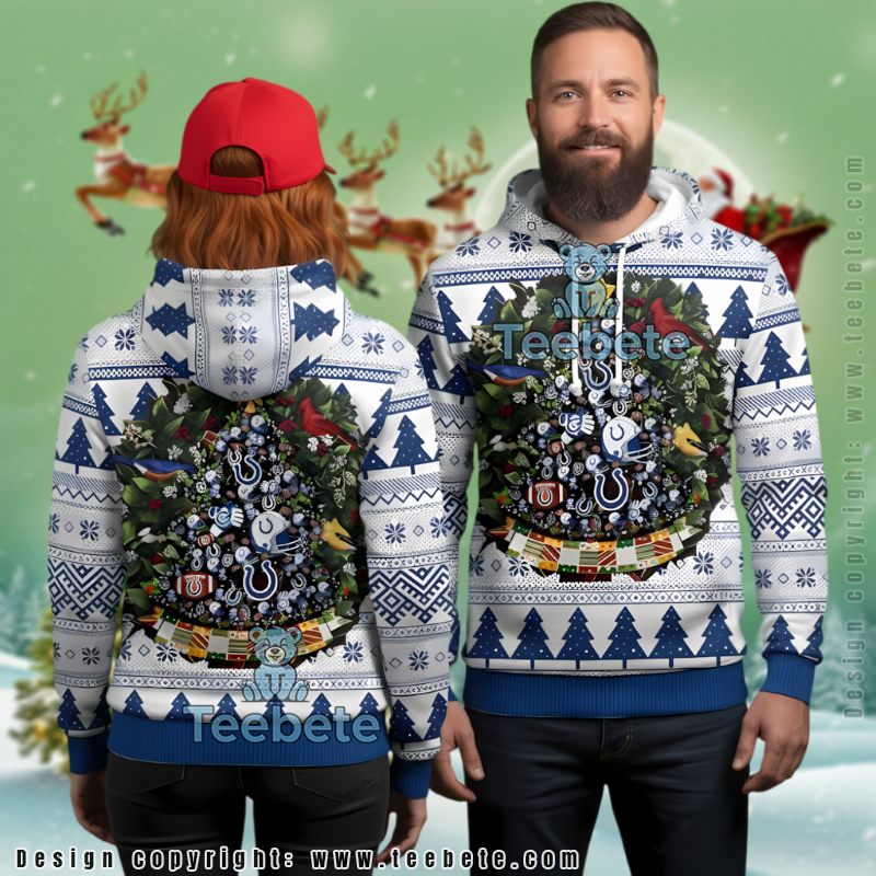 Indianapolis Colts Donald Trump Fan Ugly Christmas 3D Hoodie Indianapolis Colts Donald Trump Fan Ugly Christmas 3D Hoodie