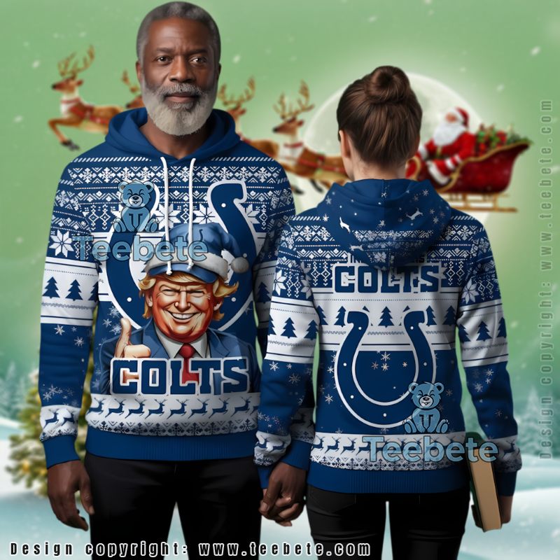 Indianapolis Colts Donald Trump Fan Ugly Christmas 3D Hoodie