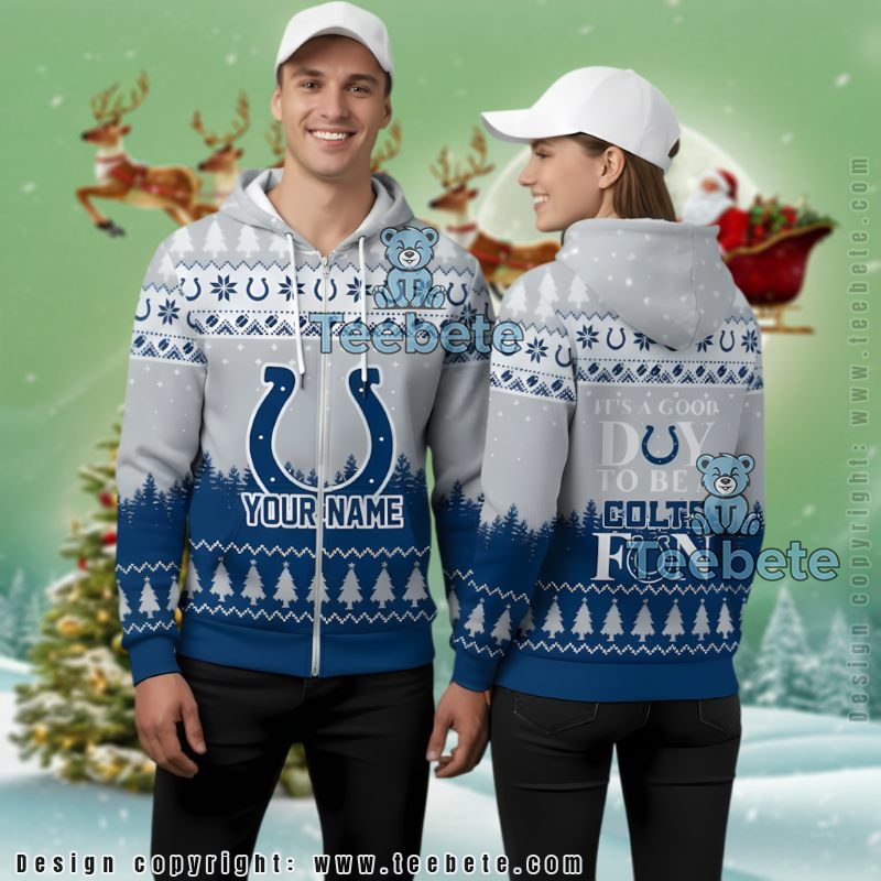 Indianapolis Colts Its A Good Day To Be A Colts Fan Ugly Christmas 3D Hoodie