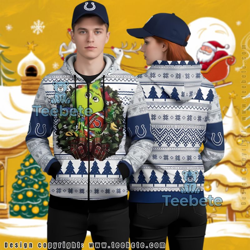 Indianapolis Colts Nfl Baby Grinch Fan Ugly Christmas 3D Hoodie