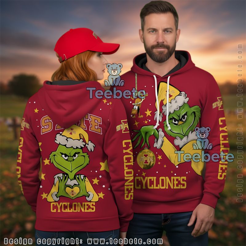 Iowa Hawkeyes The Grinch Christmas Personalized 3D Hoodie Zipper