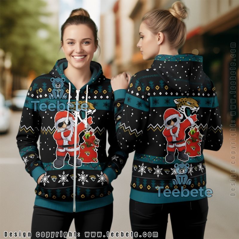 Jacksonville Jaguars Festive Santa Claus Team Ugly 3D Hoodie