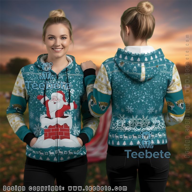 Jacksonville Jaguars Good Day To Be A Fan Ugly Christmas 3D Full Zip Hoodie