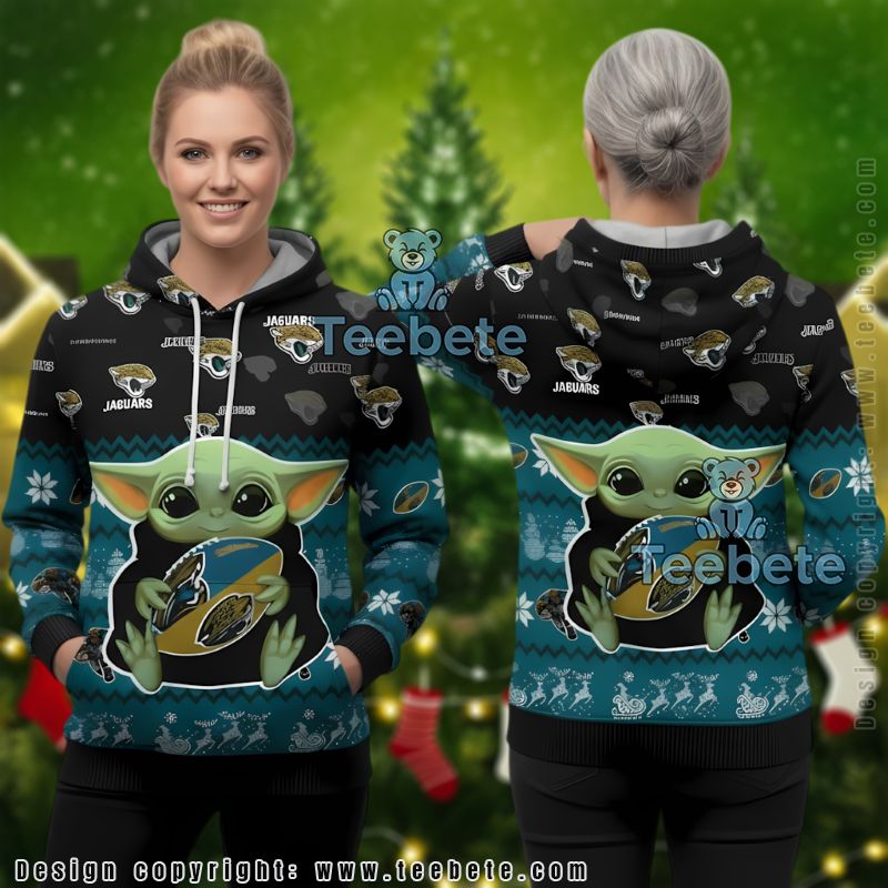 Jacksonville Jaguars Logo Santa Hat Ugly Christmas 3D Hoodie Men Women
