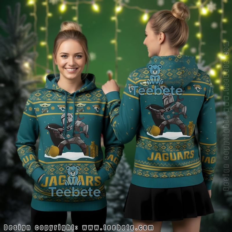 Jacksonville Jaguars Mandalorian Character Ugly Christmas 3D Hoodie