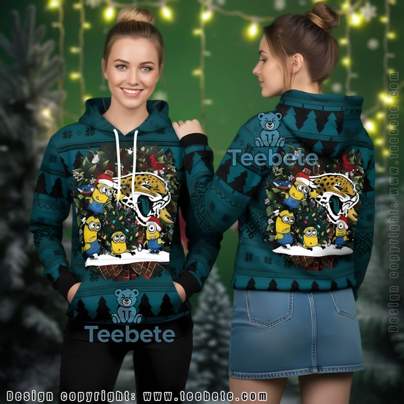 Jacksonville Jaguars Minions Cartoon Christmas Ugly 3D Hoodie