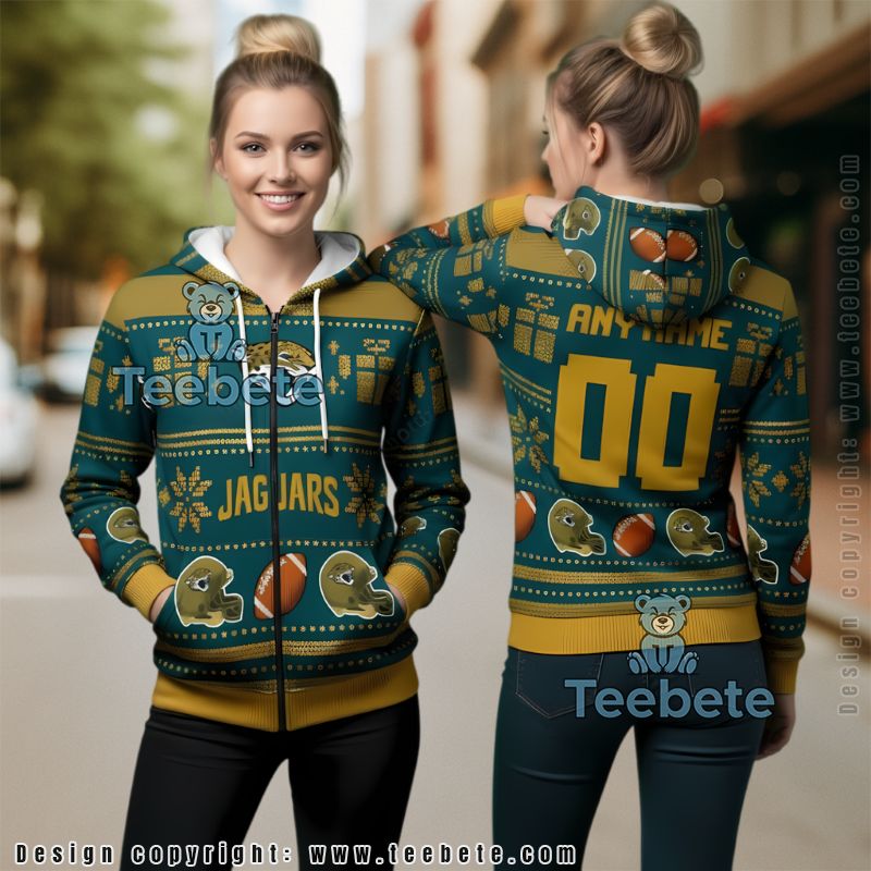 Jacksonville Jaguars Personalized Pattern Christmas Ugly 3D Hoodie