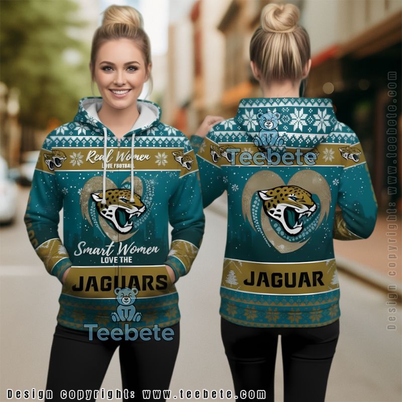 Jacksonville Jaguars Real Women Love Football Ugly Christmas 3D Hoodie