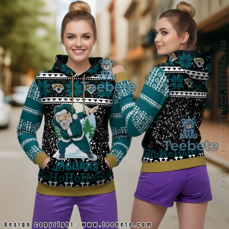 Jacksonville Jaguars Santa Claus Ho Ho Ho Christmas 3D Hoodie