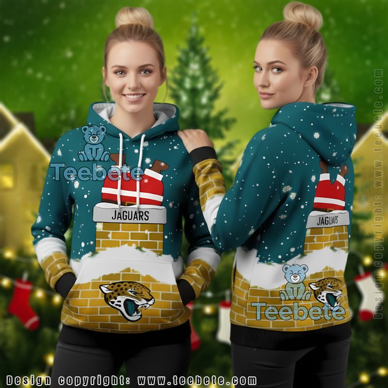 Jacksonville Jaguars Stuck Santa Holiday Ugly Christmas 3D Hoodie