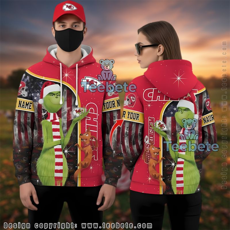 Kansas City Chiefs The Grinch Personalized 3D Hoodie Pullover