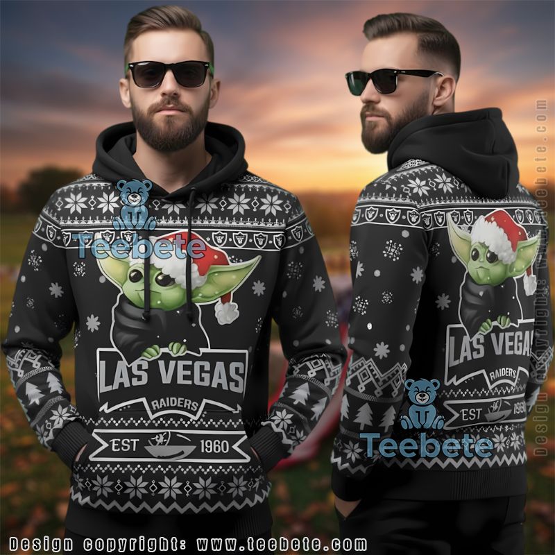 Las Vegas Raiders Star Wars Ugly Christmas 3D All Over Print Hoodie